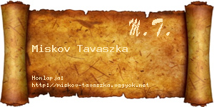 Miskov Tavaszka névjegykártya